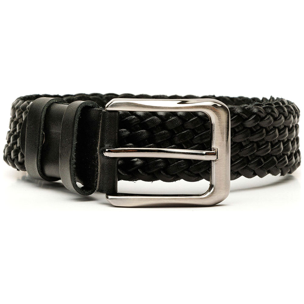 Vinci Leather The Grand Woven Black Color Leather Belt