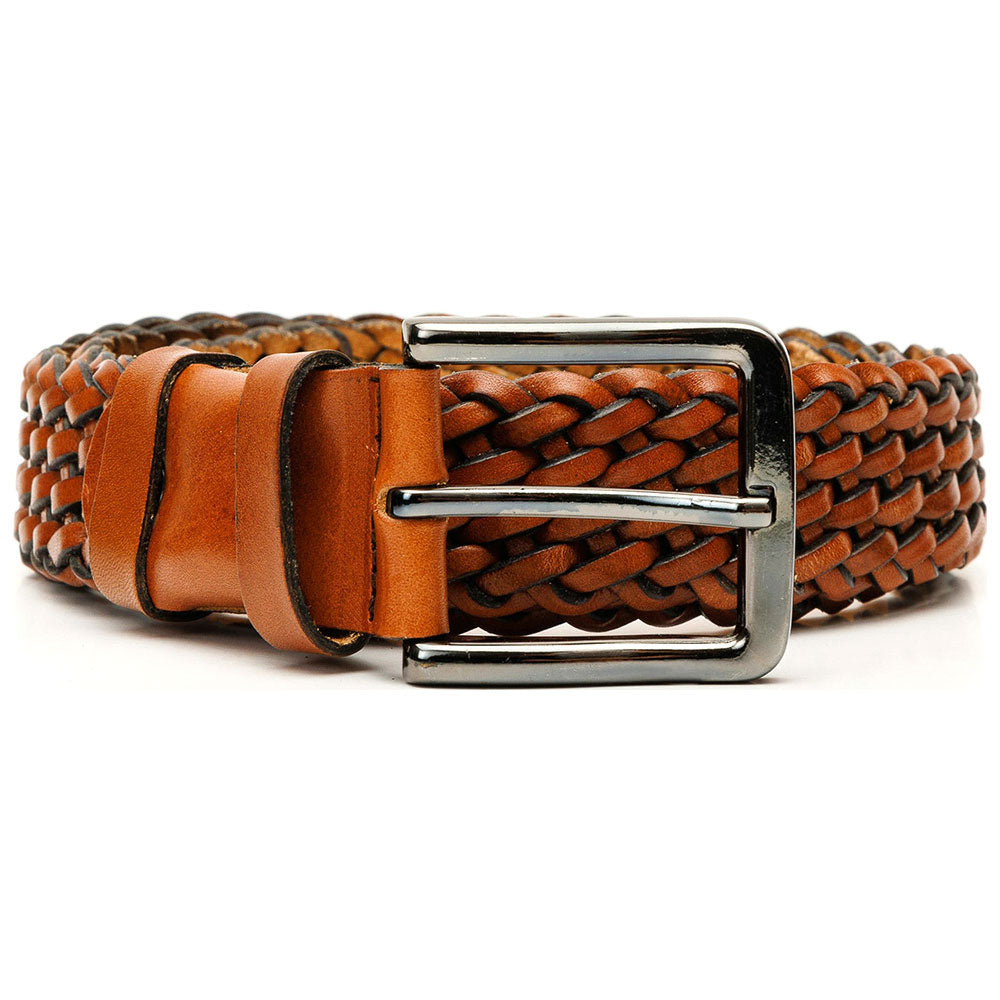 Vinci Leather The Grand Woven Brown Color Leather Belt