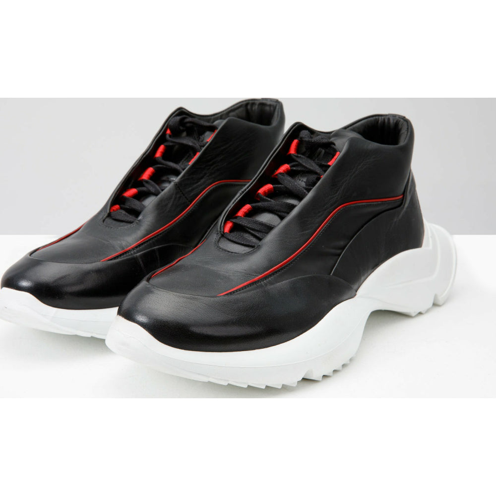 Vinci Leather The Graton Black Leather Sneaker (D-4287X)