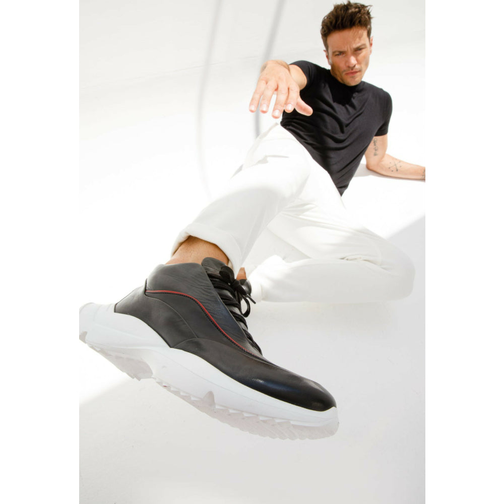 Vinci Leather The Graton Black Leather Sneaker (D-4287X)