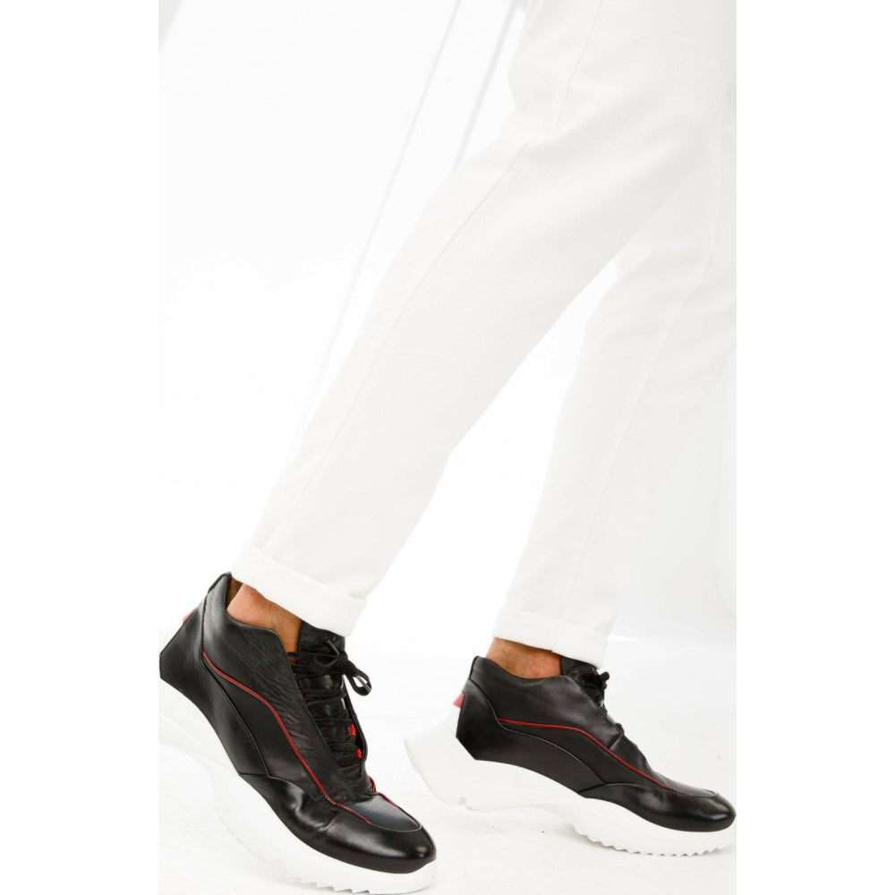 Vinci Leather The Graton Black Leather Sneaker (D-4287X)