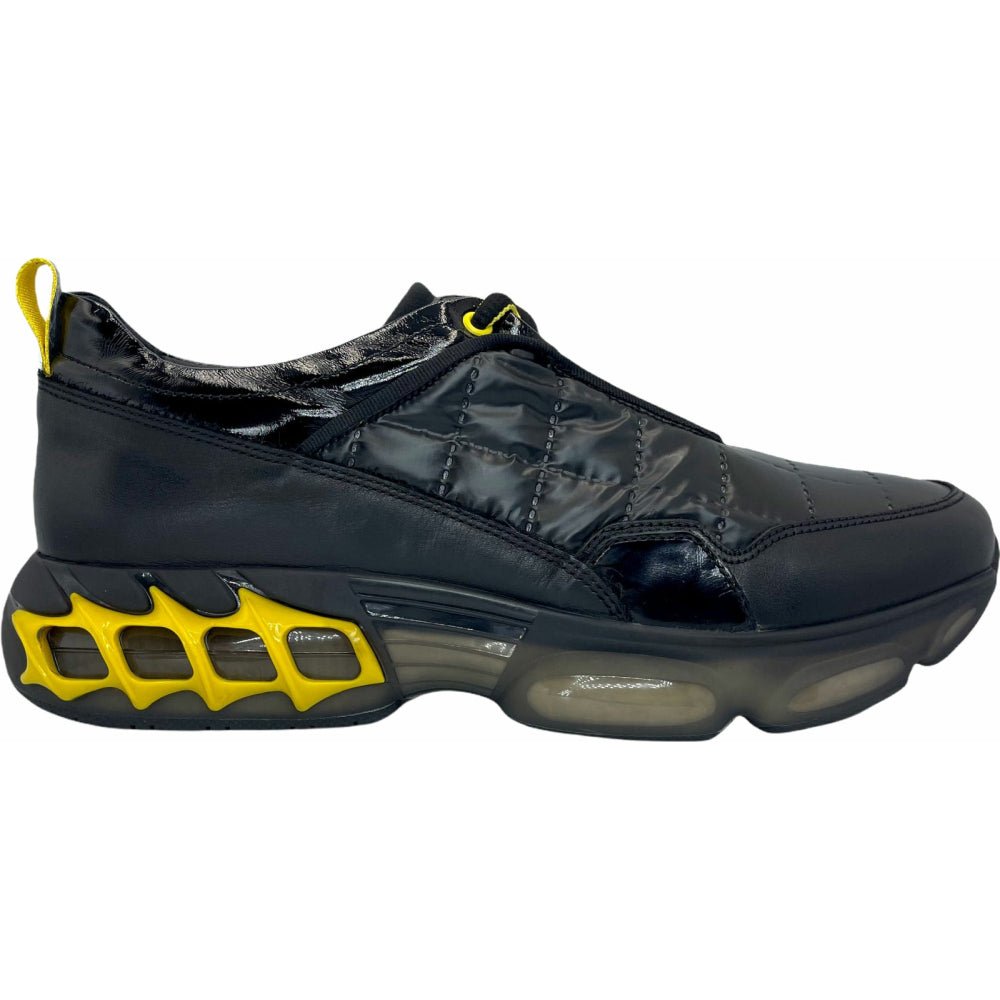 Vinci Leather The Hatay Black / Yellow Leather Sneaker (14098)