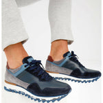 Vinci Leather The Hoskova Dark Blue Leather Sneaker (11242)