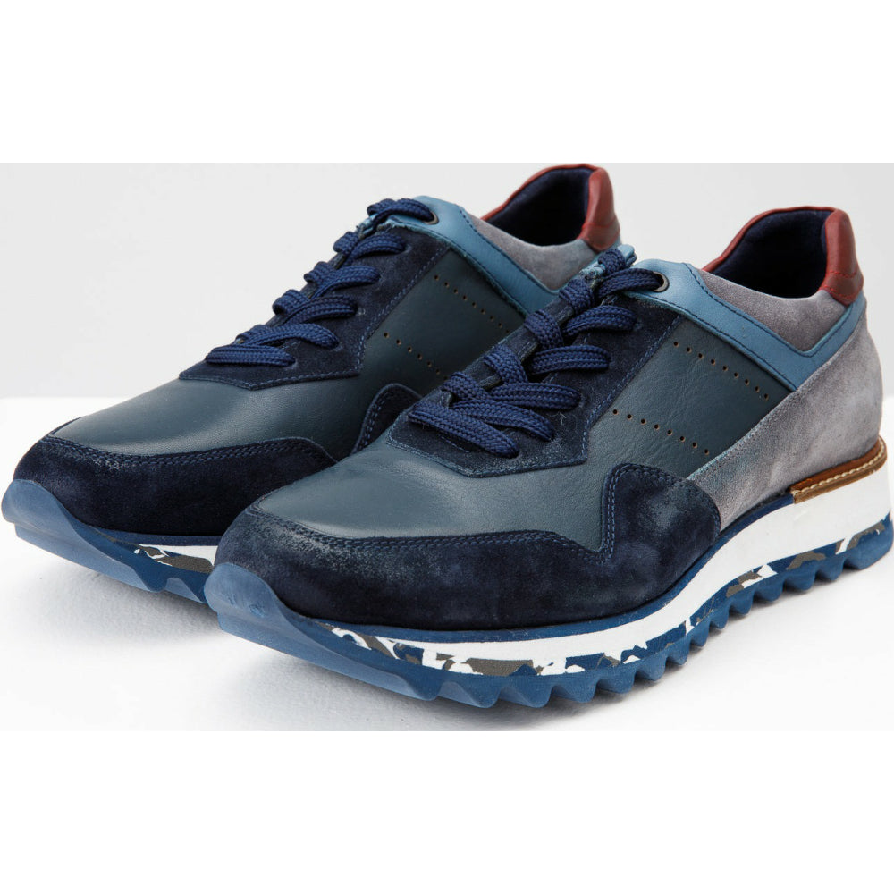 Vinci Leather The Hoskova Dark Blue Leather Sneaker (11242)