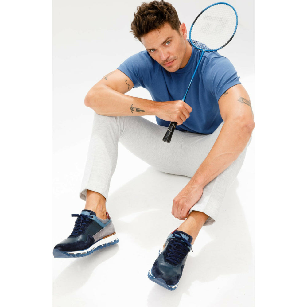 Vinci Leather The Hoskova Dark Blue Leather Sneaker (11242)