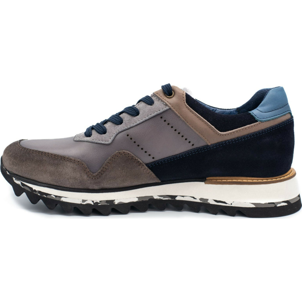 Vinci Leather The Hoskova Grey Leather Sneaker (11242)