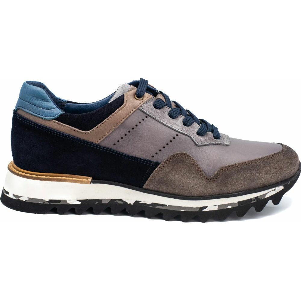 Vinci Leather The Hoskova Grey Leather Sneaker (11242)