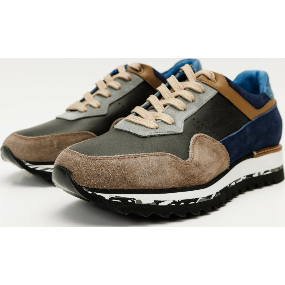 Vinci Leather The Hoskova Jean Blue Leather Sneaker (11242)