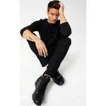 Vinci Leather The Houston Leather Black Lace-up Casual Boot With A Zipper (03618 S-8)