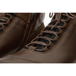 Vinci Leather The Houston Leather Brown Lace-up Casual Boot With A Zipper (03618 K-8)