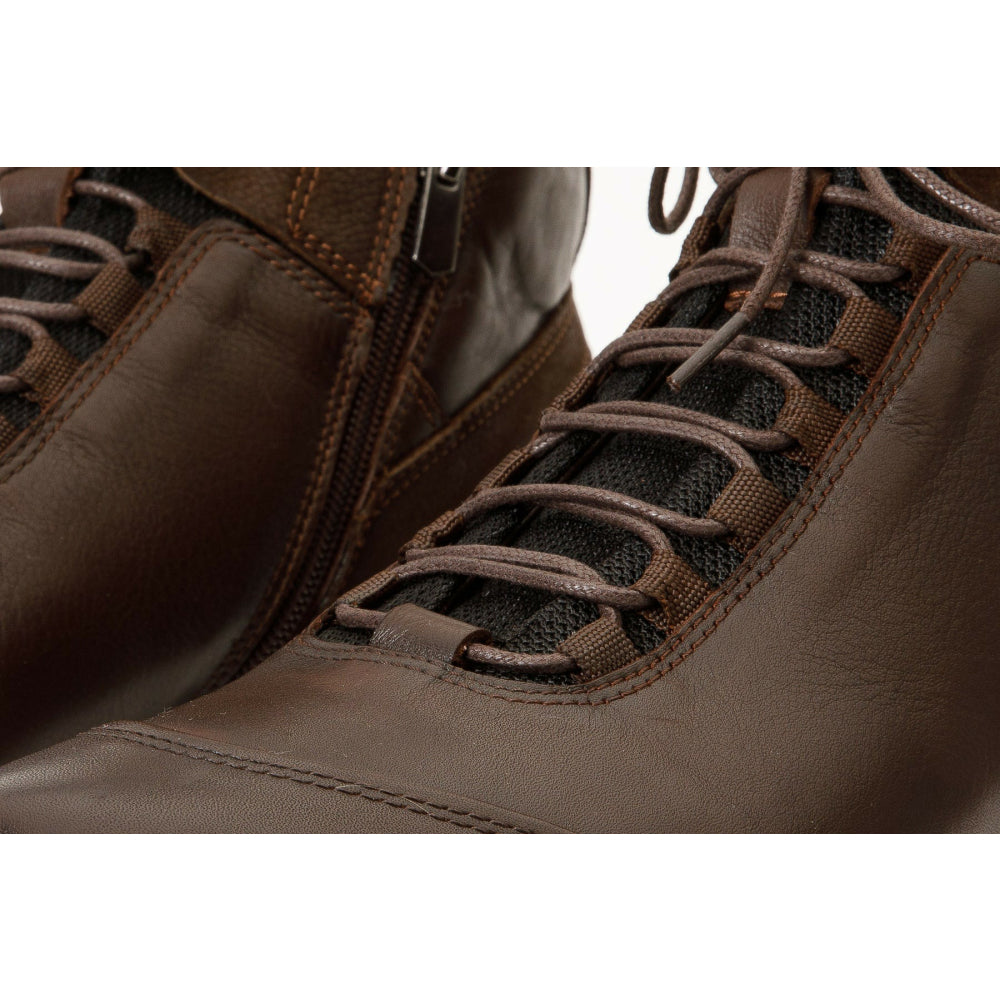 Vinci Leather The Houston Leather Brown Lace-up Casual Boot With A Zipper (03618 K-8)