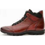 Vinci Leather The Houston Leather Burgundy Lace-up Casual Boot With A Zipper (03618 B-9)