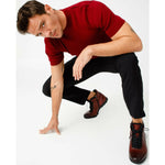 Vinci Leather The Houston Leather Burgundy Lace-up Casual Boot With A Zipper (03618 B-9)