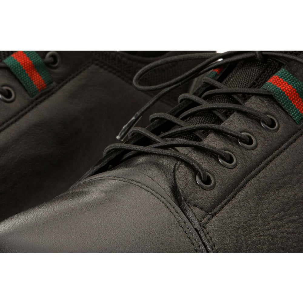 Vinci Leather The Hoxton Black Leather Sneaker (10397)