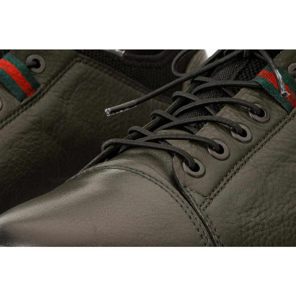 Vinci Leather The Hoxton Green Leather Sneaker (10397)