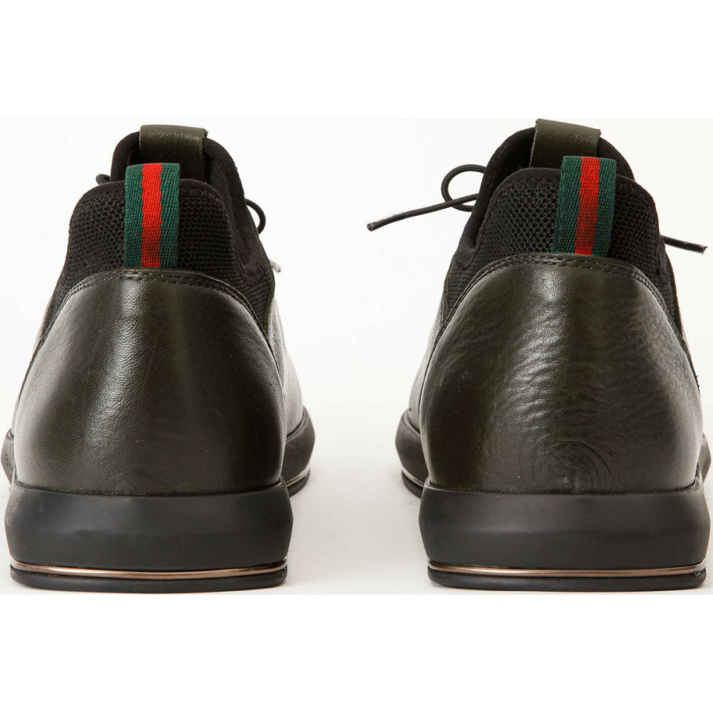 Vinci Leather The Hoxton Green Leather Sneaker (10397)