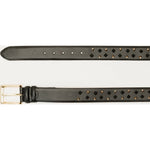 Vinci Leather The Infanta Black Spike Leather Belt