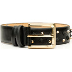 Vinci Leather The Infanta Black Spike Leather Belt