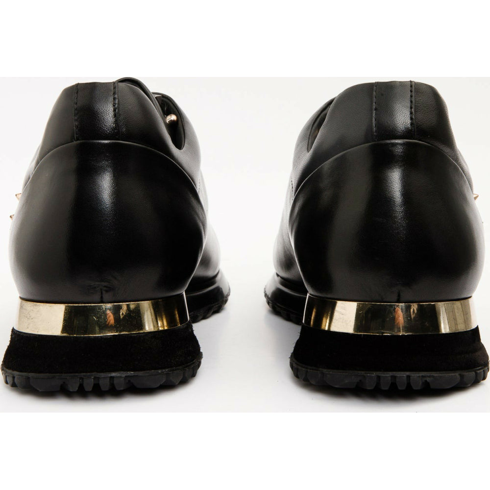 Vinci Leather The Infanta Black Spike Leather Sneaker Limited Edition For Men