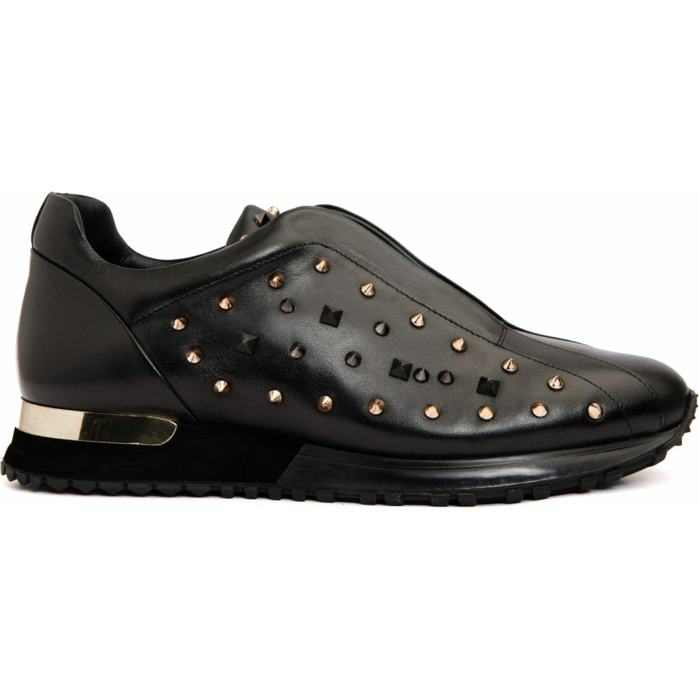 Vinci Leather The Infanta Black Spike Leather Sneaker Limited Edition For Men
