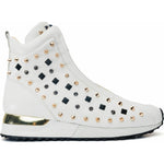 Vinci Leather The Infanta High-top White Spike Leather Sneaker Limited Edition For Men