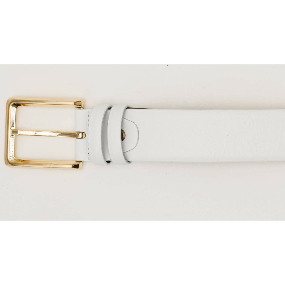 Vinci Leather The Infanta White Spike Leather Belt