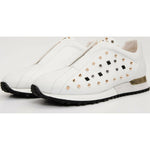 Vinci Leather The Infanta White Spike Leather Sneaker Limited Edition For Men