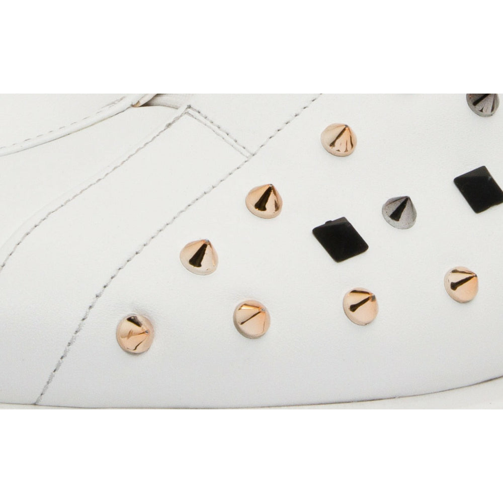Vinci Leather The Infanta White Spike Leather Sneaker Limited Edition For Men