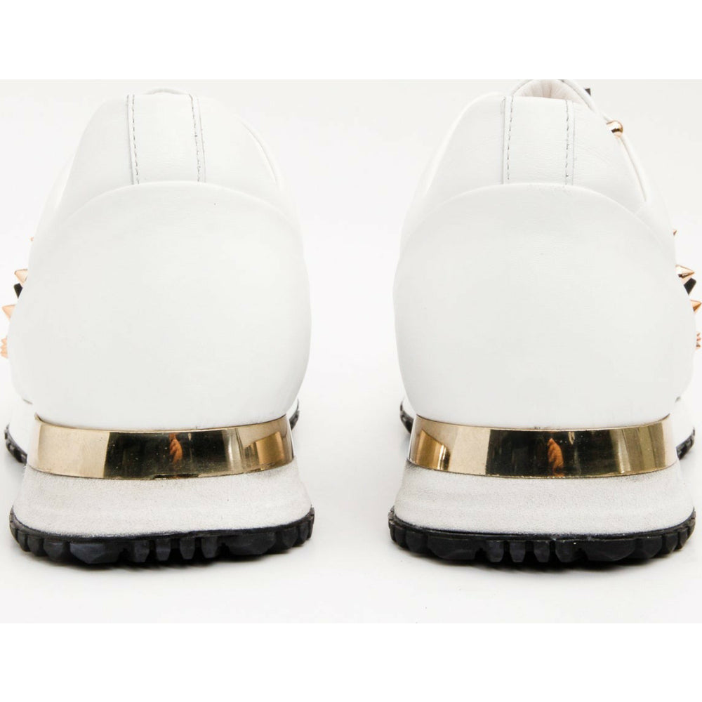 Vinci Leather The Infanta White Spike Leather Sneaker Limited Edition For Men