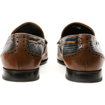 Vinci Leather The Istanbul Brown / Navy Leather Tassel Loafer Shoe