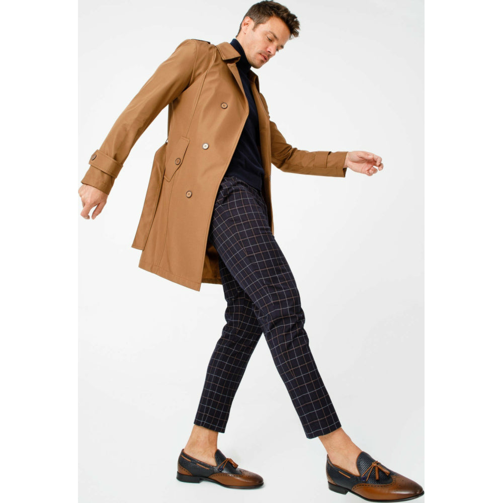 Vinci Leather The Istanbul Brown / Navy Leather Tassel Loafer Shoe