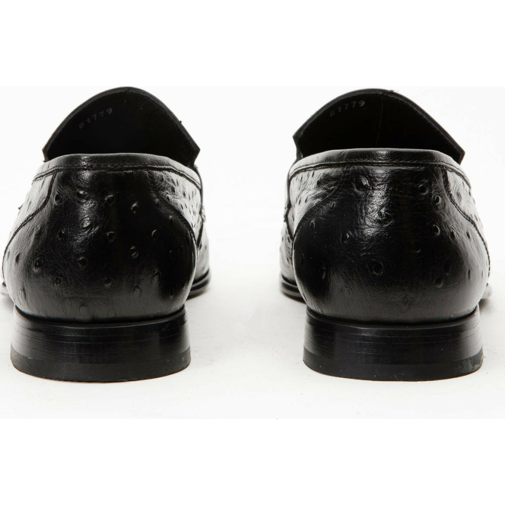 Vinci Leather The Johannesburg Black Leather Dress Loafer Shoe (10667)