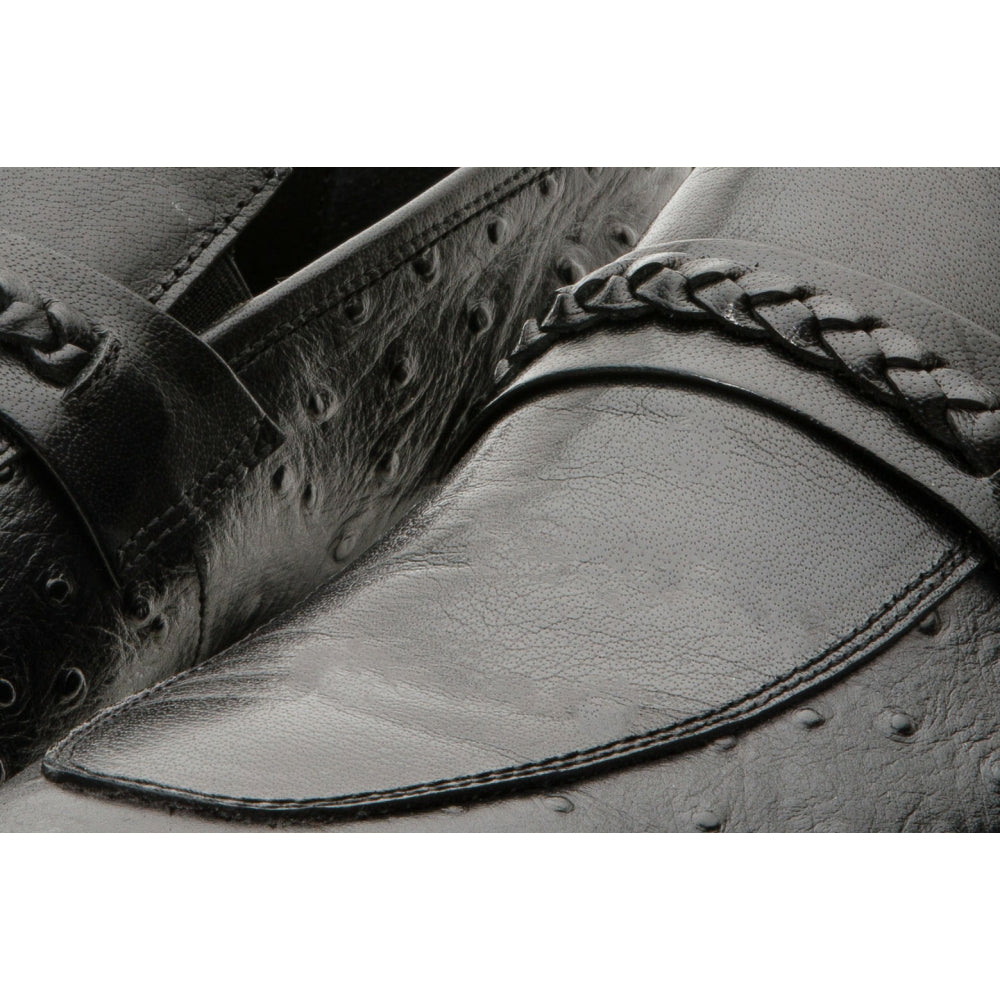 Vinci Leather The Johannesburg Black Leather Dress Loafer Shoe (10667)