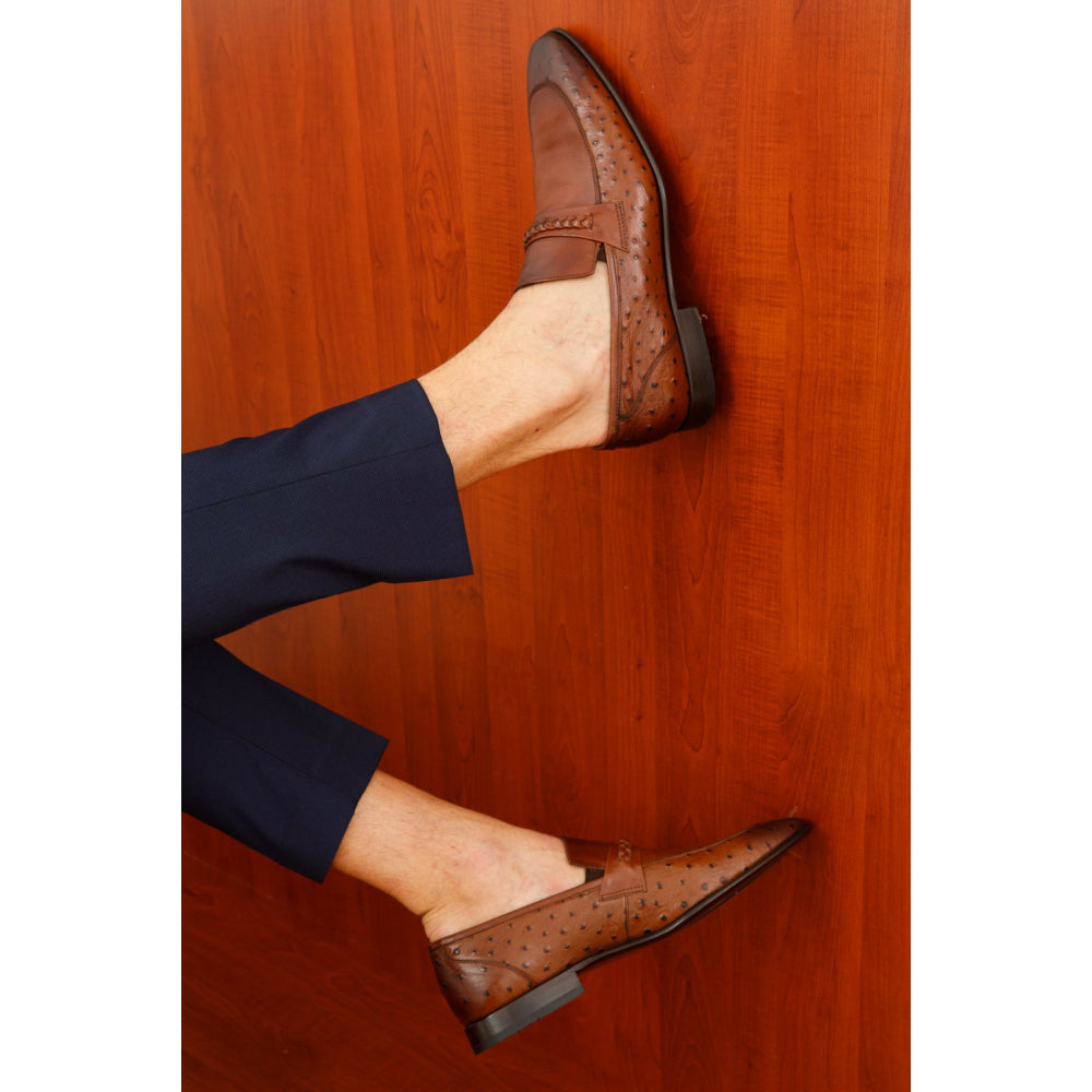 Vinci Leather The Johannesburg Brown Leather Dress Loafer Shoe (10667)