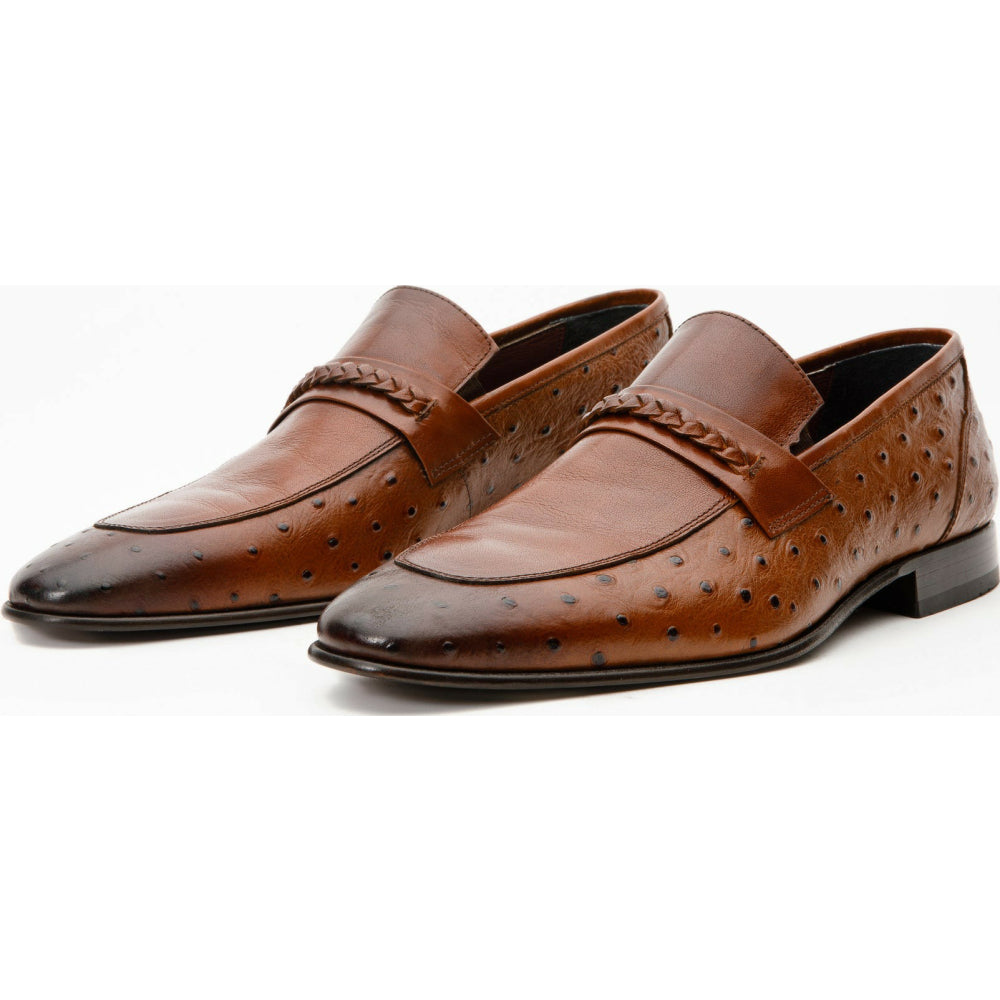 Vinci Leather The Johannesburg Brown Leather Dress Loafer Shoe (10667)