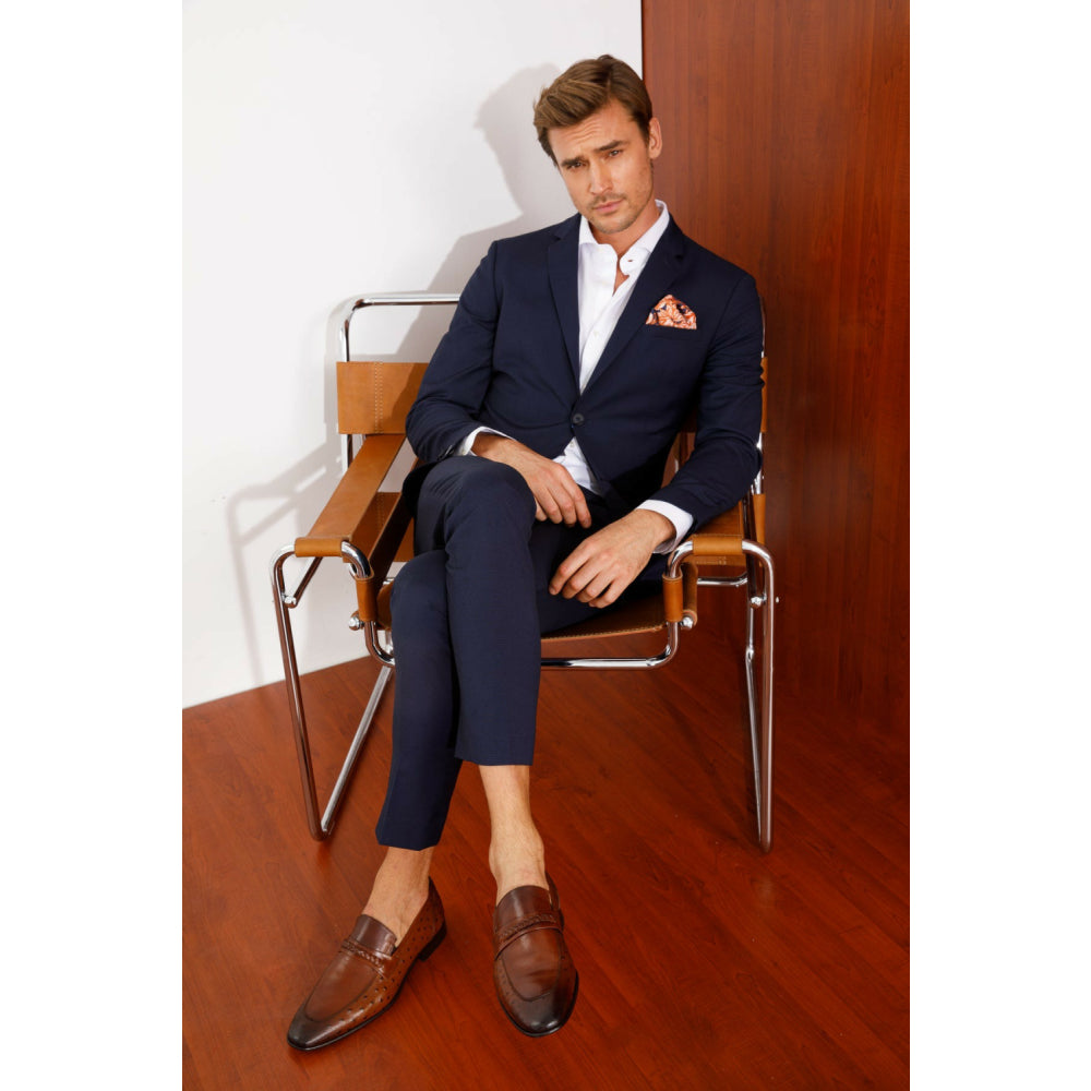 Vinci Leather The Johannesburg Brown Leather Dress Loafer Shoe (10667)