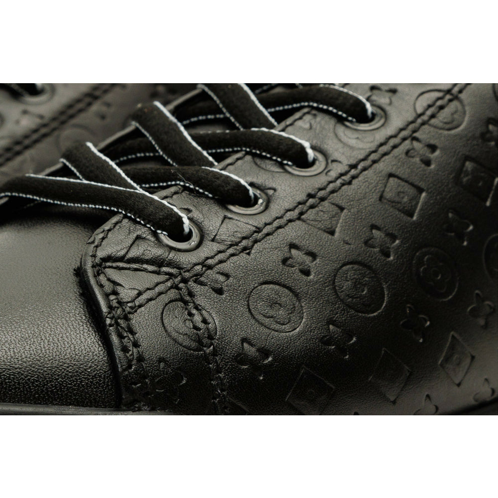 Vinci Leather The Journey Black Leather Sneaker (17276)