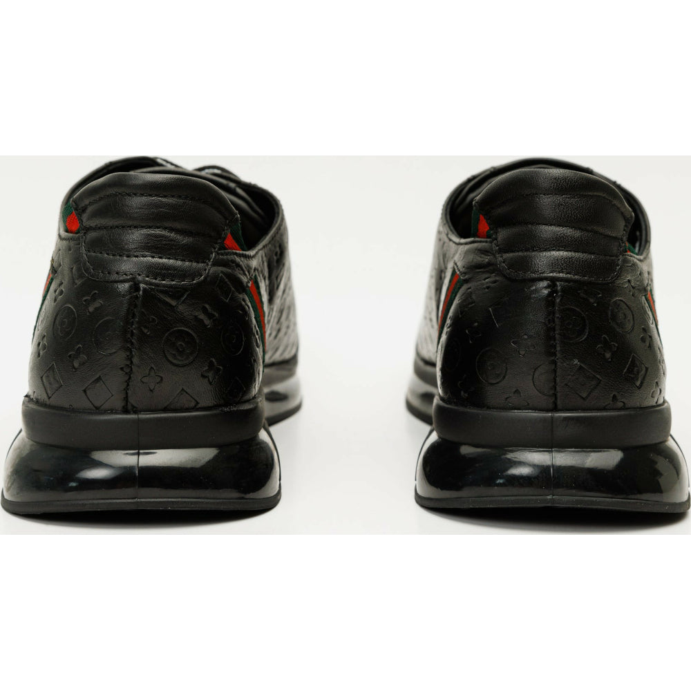 Vinci Leather The Journey Black Leather Sneaker (17276)