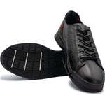 Vinci Leather The Journey Black Leather Sneaker (17276)