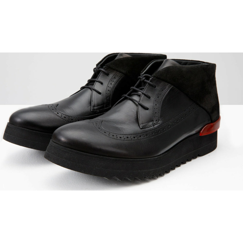 Vinci Leather The Kagan Black Wingtip Chukka Sneaker Boot (3836.58)