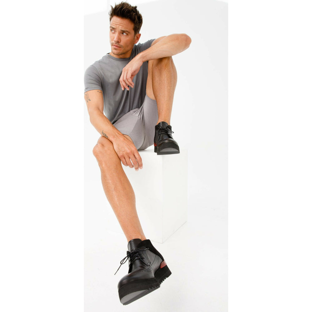 Vinci Leather The Kagan Black Wingtip Chukka Sneaker Boot (3836.58)