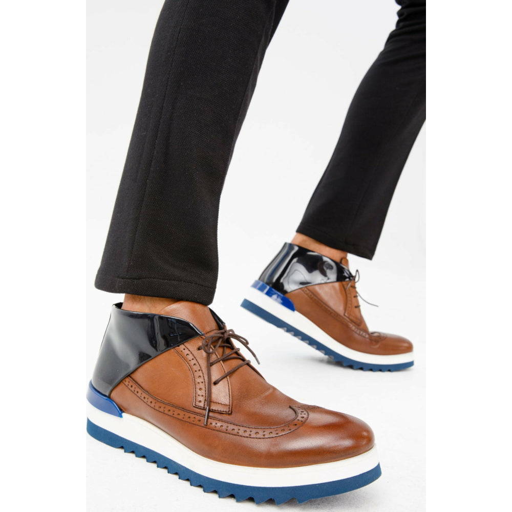 Vinci Leather The Kagan Brown Wingtip Chukka Sneaker Boot (3836.58)