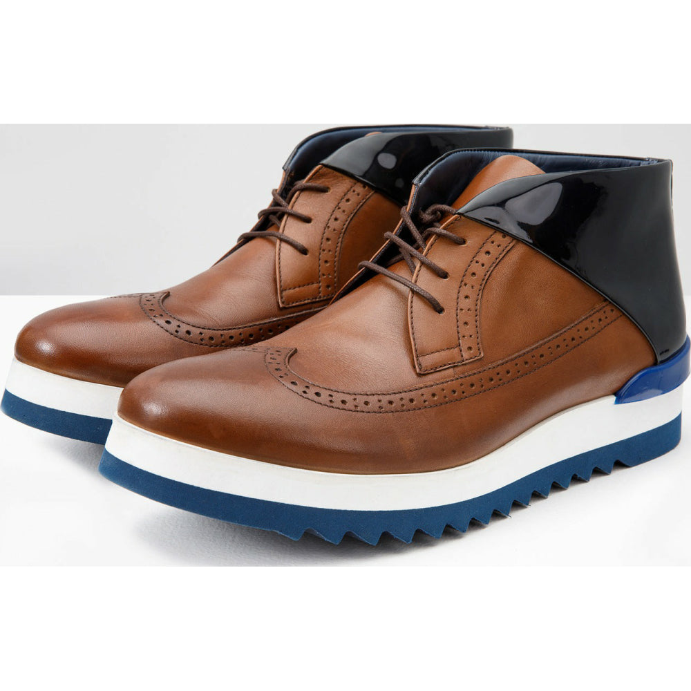 Vinci Leather The Kagan Brown Wingtip Chukka Sneaker Boot (3836.58)