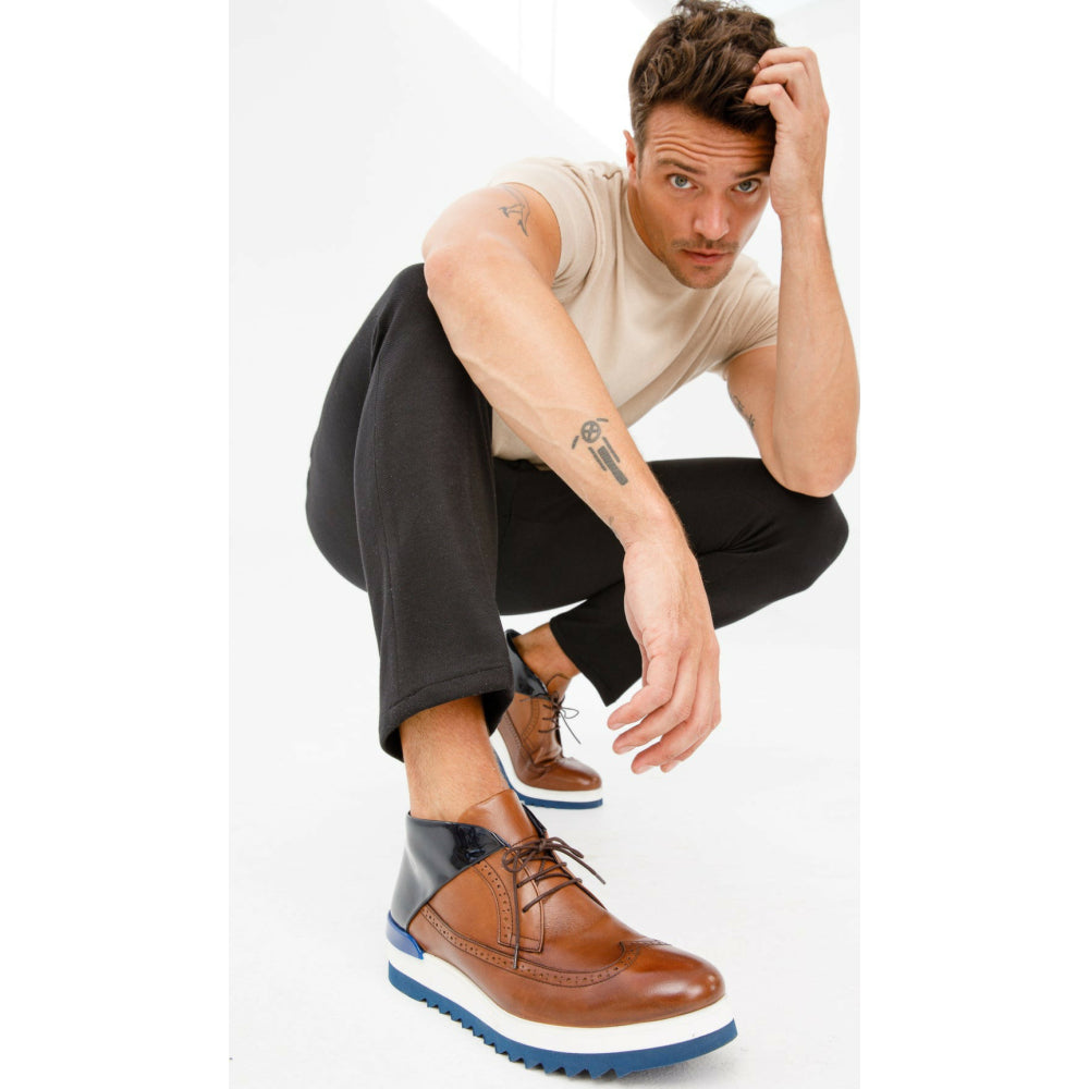 Vinci Leather The Kagan Brown Wingtip Chukka Sneaker Boot (3836.58)