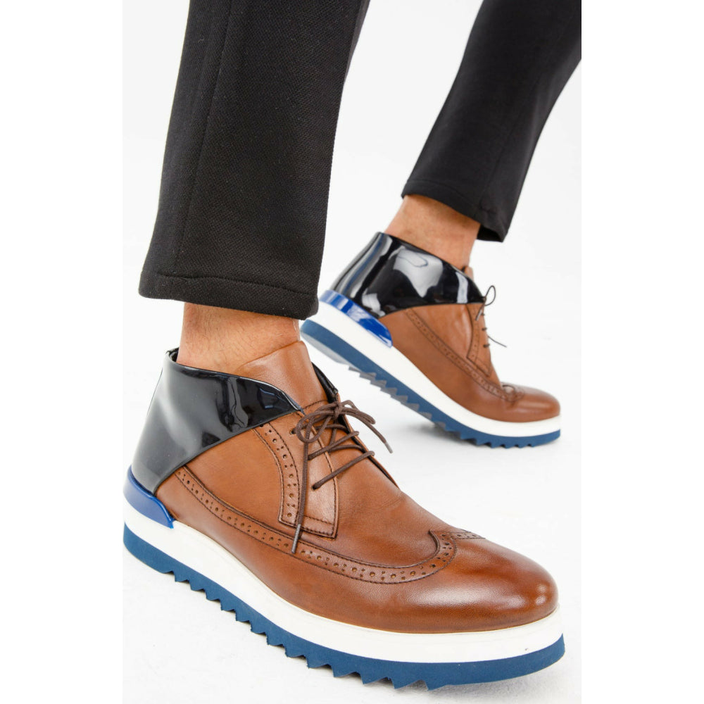 Vinci Leather The Kagan Brown Wingtip Chukka Sneaker Boot (3836.58)