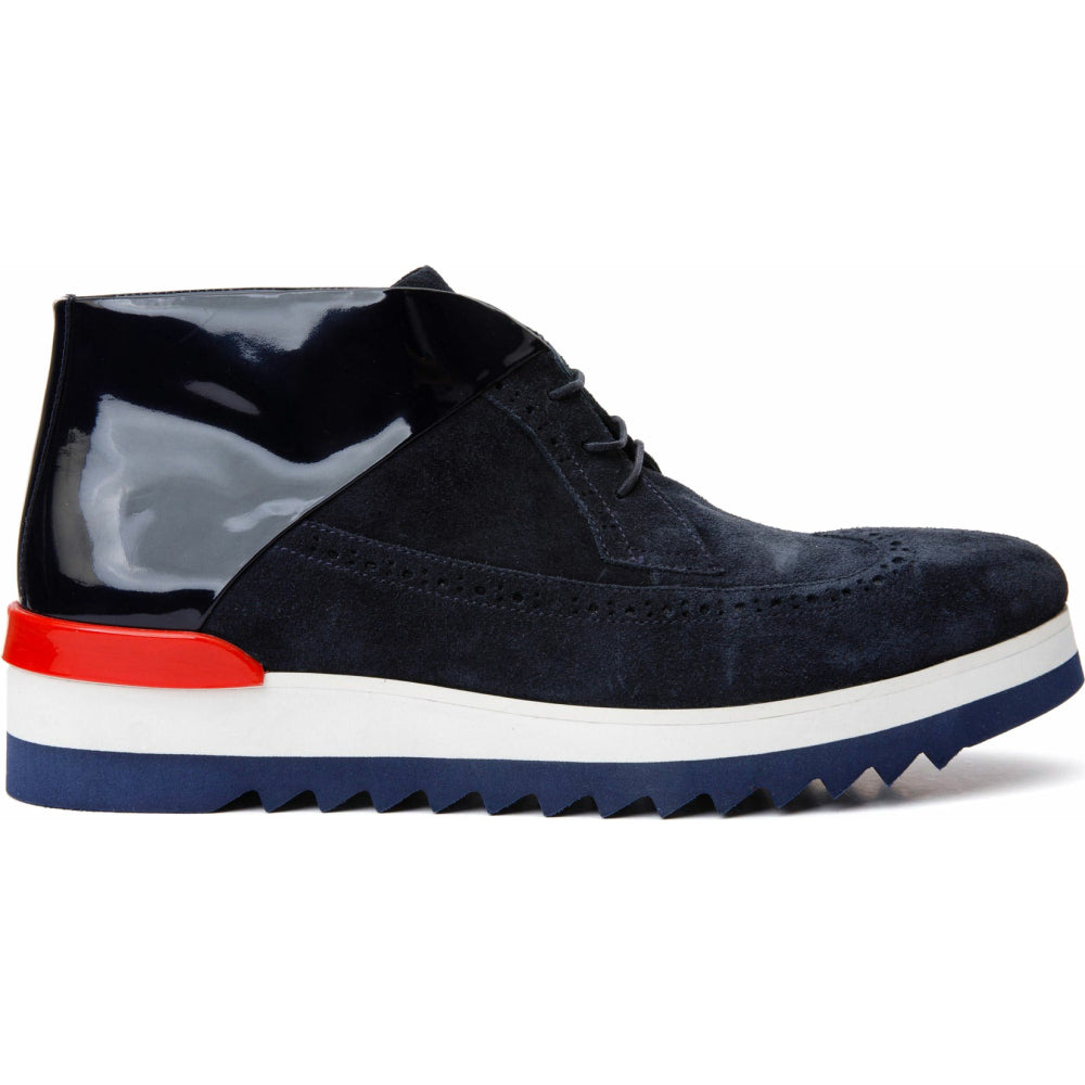 Vinci Leather The Kagan Navy Wingtip Chukka Sneaker Boot (3836.58)