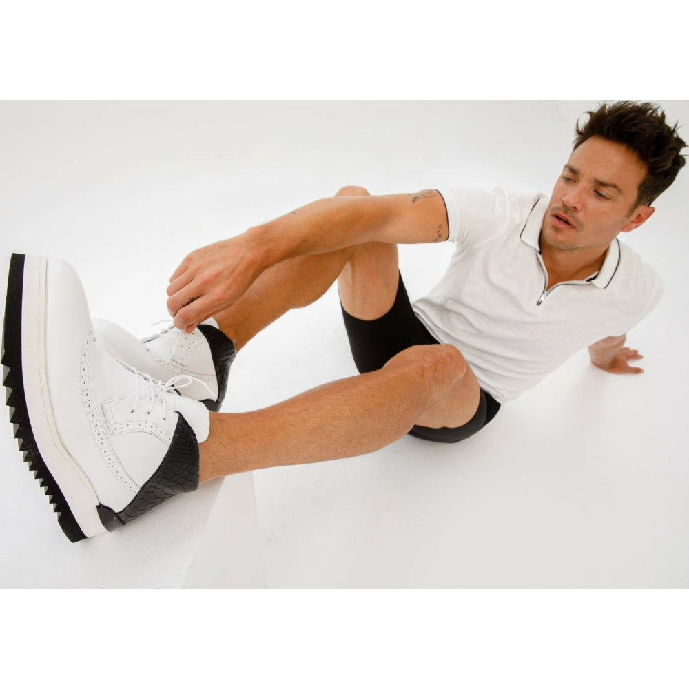 Vinci Leather The Kagan White Wingtip Chukka Sneaker Boot (3836.58)