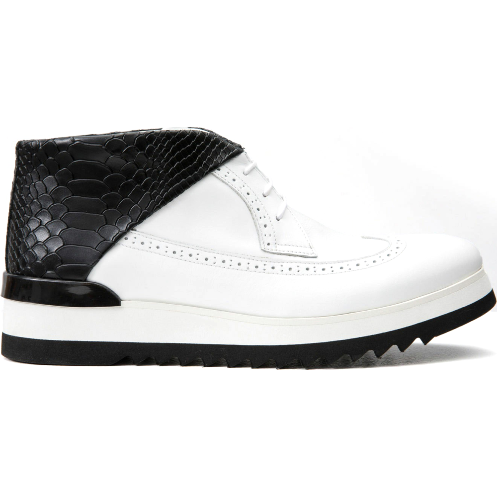 Vinci Leather The Kagan White Wingtip Chukka Sneaker Boot (3836.58)
