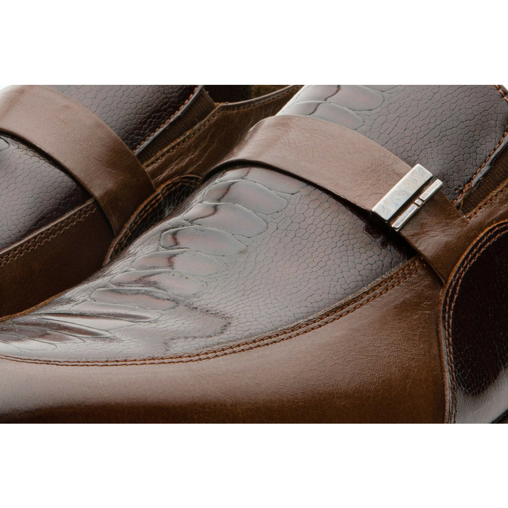 Vinci Leather The Kazablanka Brown Leather Bit Loafer Shoe (10658)