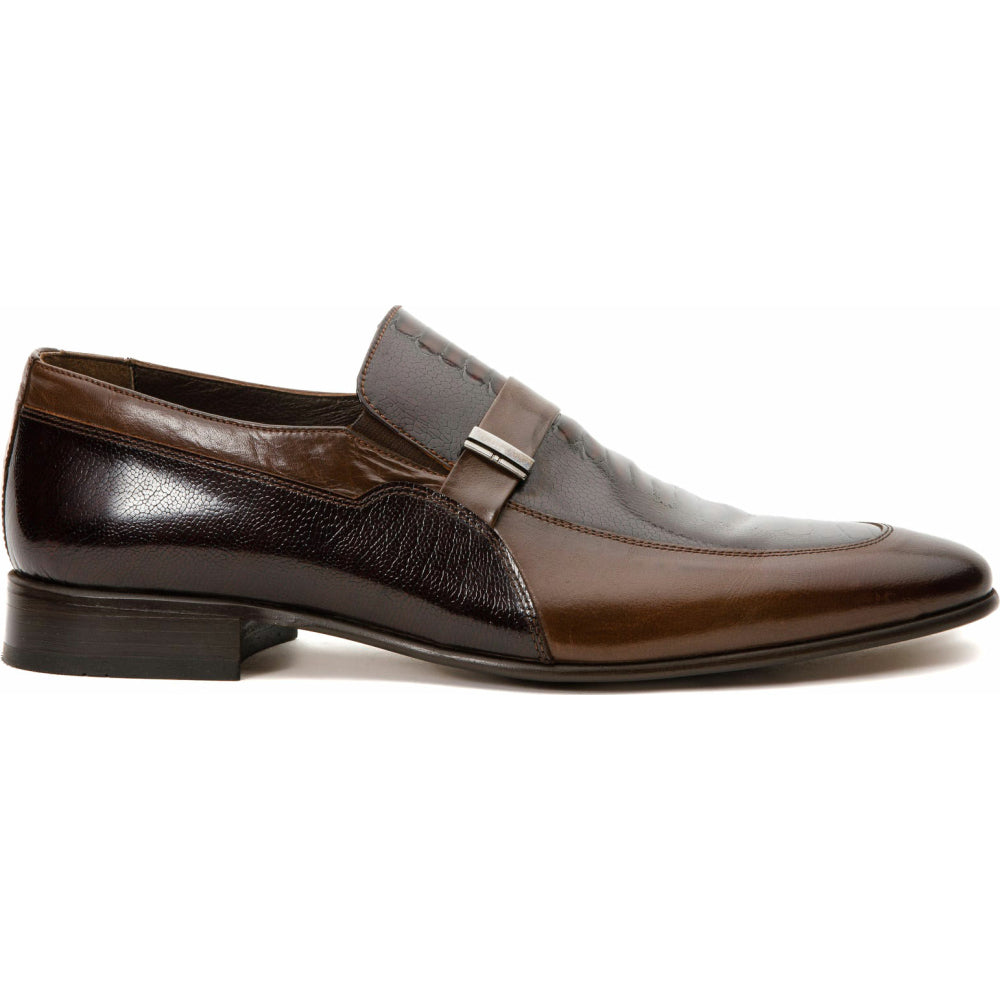 Vinci Leather The Kazablanka Brown Leather Bit Loafer Shoe (10658)
